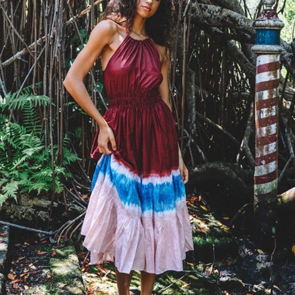 {Cara Cara} Brand New Nevaeh Silk Crepe Midi Dress